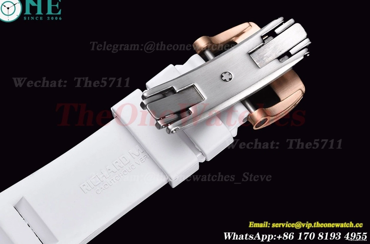 Strap Real YSF RM52-01 On Rubber White Cer RU Tourbillon 0217